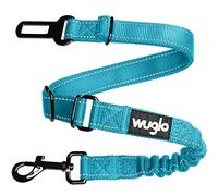 Wuglo Ceinture de Sécurité Chien en Voiture de 30 à 95 cm - Harnais de Voiture Élastique Robuste - Ceintures Durables avec Clip - Ceinture Chien Voiture Universelle (Bleu)