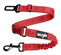Wuglo Ceinture de Sécurité Chien en Voiture de 30 à 95 cm - Harnais de Voiture Élastique Robuste - Ceintures Durables avec Clip - Ceinture Chien Voiture Universelle (Rouge)