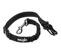 Wuglo Ceinture de Sécurité pour Chien de 30 à 95 cm - Harnais de Voiture Siège Auto Enfant - Système Verrouillage Boucle - Laisse Chien Voiture Universelle Ajustable (Noir)
