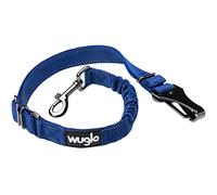 Wuglo Ceinture de Sécurité pour Chien de 30 à 95 cm - Harnais de Voiture Siège Auto Enfant - Système Verrouillage Boucle - Laisse Chien Voiture Universelle Ajustable (Bleu foncé)