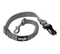 Wuglo Ceinture de Sécurité pour Chien de 30 à 95 cm - Harnais de Voiture Siège Auto Enfant - Système Verrouillage Boucle - Laisse Chien Voiture Universelle Ajustable (Gris)