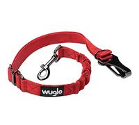 Wuglo Ceinture de Sécurité pour Chien de 30 à 95 cm - Harnais de Voiture Siège Auto Enfant - Système Verrouillage Boucle - Laisse Chien Voiture Universelle Ajustable (Rouge)