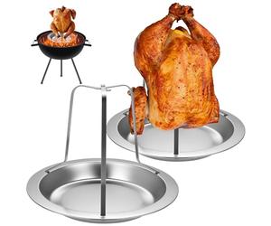 wugongshan 2 Set di Rôtissoires à Poulet, Rotissoire Verticale, Rotissoire Cuisson Barbecue, Gril à Poulet en Acier Inoxydable, Support Vertical pour Poulets, Fours, Grils et réchauds de Camping