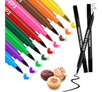 WuGU 12 Pcs Colorant Alimentaire Stylo, Stylo Marqueurs Comestibles, Marqueur Comestible Edible Pigment Pen, Feutre Alimentaire Stylo Décoration Oeufs de Pâques, Fondant, Biscuits, Gâteaux
