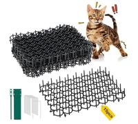 WuGU 15 Pièces Tapis Anti Chat, 15 x 20 cm Pic Anti Chat Chien, Barriere Anti Chat Exterieur, Chats Tapis Répulsif avec Pointes, Tapis Répulsif Chats Puissant pour Jardin, Extérieur, Clôtures