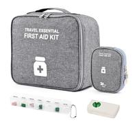 WuGU 2 Pièces Trousse de Secours Vide avec 2 Pcs Pilulier, Étanche Sac de Médecine Portable, Trousse de Médecine Sac d'urgence de Grande Capacité, pour Activités de Plein Air, Maison, Voyages