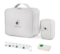 WuGU 2 Pièces Trousse de Secours Vide avec 2 Pcs Pilulier, Étanche Sac de Médecine Portable, Trousse de Médecine Sac d'urgence de Grande Capacité, pour Activités de Plein Air, Maison, Voyages