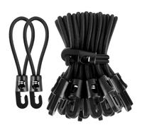 WuGU 30 pièces Tendeurs élastiques avec Crochets, 10cm Crochet Tendeur Elastique Courts, Tendeurs de Bâche Sandow Elastique pour Camping, Bâches, Tente, Bagages