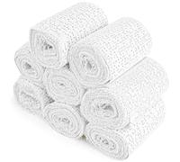 WuGU Bande de Plâtre, Lot de 8 Bandes Plâtrées en Tissu, 7.5 x 270 cm Platre pour Moulage, Bande de Platre Pour Modelage, Fabrication de Moules de Corps et Art Créatif