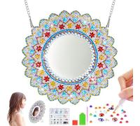 WuGU Diamond Painting Miroir Kit, 5D DIY Mandala Miroir Maquillage Diamant, Miroir à Peinture Diamant, Idee Cadeau Artisanat Cadeaux Filles Adolescentes et Adultes-C