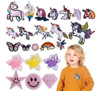 WuGU Lot de 23 Ecusson Thermocollant Enfant, Écussons Brodés Thermocollants, Ecusson a Coudre Enfant pour Vestes, Jeans, Pantalons, Sacs à dos, Vêtements
