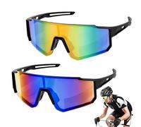 WuGU Lunette de Cyclisme Polarisées, Lot de 2 Lunettes de Lunette Velo Homme Femmes, Lunette de Cyclisme Protection UV400, Lunette de Soleil Sport Pour Vélo Pêche Course Conduite L'alpinisme-2 pièces