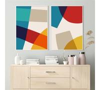 WUHBCZ 2 Pièces-Affiche d'art-Affiche Abstraite Moderne à Blocs de Couleur sur Toile Style Milieu du Siècle Décoration Murale pour Salon Bureau Ou Intérieur-40 * 60Cm/16 * 24Inch (Sans Cadre)