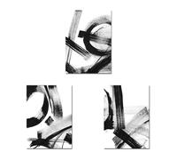 WUHBCZ 3 Images Set-Affiche Abstraite en Noir et Blanc Style Moderne et Esthétique Imprimée à L'Encre Idéale pour la Décoration du Salon de la Cuisine du Bureau Ou de la Maison-50x70cm (sans cadre)