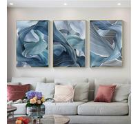 WUHBCZ 3 Images Set-Impression D'Art Abstrait à Lignes Ondulées sur Toile Tableau de Luxe Affiche Murale pour Salon Bureau Chambre Décoration Intérieure-50x60cm (sans cadre)