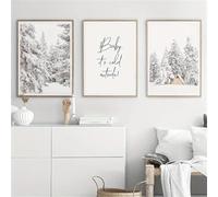 WUHBCZ Image Murale,Affiche Abstraite de Paysage D'Hiver Il Fait Froid Dehors Décoration Murale pour Chambre Salon Ou Bureau Impression sur Toile-50 * 60cm-3pcs (impression sans cadre)
