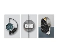 WUHBCZ Image Murale,Affiche sur Toile à Motif Géométrique de Marbre Peinture Abstraite Moderne Style Nordique Décoration Murale pour Salon Chambre Ou Maison-50 * 60cm-3pcs (impression sans cadre)