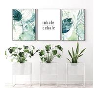 WUHBCZ Tableau Abstrait à L'Aquarelle de Feuilles Vertes sur Toile Affiche Impression D'Art Mural Décoration pour Salon Cuisine Chambre Etc-50 * 60cm*3pcs (Pas encadré)