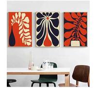 WUHBCZ Tableau Abstrait à Motif de Vase Rouge Noir et Beige sur Toile Affiche Moderne Idéal pour la Décoration du Salon de la Chambre Ou de la Maison-40 * 60cm*3pcs (Pas encadré)
