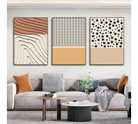 WUHBCZ Tableau Abstrait Bohème Aux Lignes Colorées sur Toile Affiche Moderne Impressions D'Art Nordique pour la Décoration du Salon et de la Chambre à Coucher-50 * 60cm*3pcs (Pas encadré)