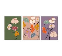 WUHBCZ Tableau sur Toile Représentant Des Fleurs Colorées Style Nordique Idéal pour Décorer un Jardin Artisanal Ou une Chambre-40 * 60cm*3pcs (Pas encadré)