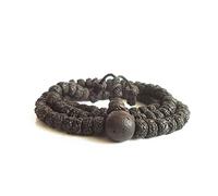 WUHGI Bracelets pour Femmes, graines de rudraksha Bodhi Noires Antiques, 108 malas de prière pour 8