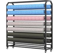 WUHGI Support de Rangement pour Rouleaux de Tissu Commercial, Fer, Chariot d'affichage pour Films à Changement de Couleur avec Tige de Suspension réglable, pour Rouleaux de Vinyle/Rouleaux de cui