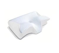 Wuhuarou Oreiller Ergonomique Cervical Mémoire de Forme, Oreiller Anti Ronflement et Apnée Positionnelle, Pillow Orthopédique Cervicales et Dos, 62 X 37 X 9/12 cm, Contient 2 Taies Pillow (Blanc)