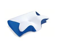 Wuhuarou Oreiller Ergonomique Cervical Mémoire de Forme, Oreiller Anti Ronflement et Apnée Positionnelle, Pillow Orthopédique Cervicales et Dos, 62 X 37 X 9/12 cm, Contient 2 Taies Pillow (Bleu)