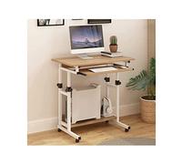 WUHUQN Surlit Table Hauteur Réglable Surlit Table Roulant Debout Bureau Roulant Ordinateur Chariot Station de Travail avec Plateau de Clavier sur Roues pour La Maison