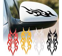 WUHUSHID 1Pair Autocollants universels de Voiture Autocollants de Voiture Cool Flame Stickers Vinyle Autocollants pour Voitures, Autocollants de carrosserie (Blanc,19cm)