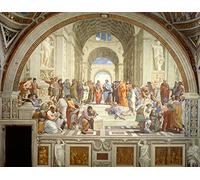 WUIIEN Impression Photo Affiches et Estampes Célèbre l'école d'Athènes de Raphaël pour la décoration de bureau 60x90cm