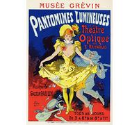 WUIIEN Tableaux sur Toile Image Imprimén Célèbre Art Divertissement Eclairage Mime Spectacle Au Théâtre Grévin de Jules Cheret pour la décoration murale 60x90cm
