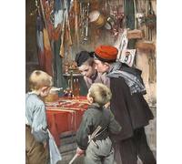 WUIIEN Toile Avec Image HD Imprimer Posters De célèbres tableaux les petits collectionneurs de Henry Jules Jean Geoffroy pour la décoration du salon 60x90cm