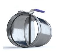 WUIIEN Vanne De Contrôle Manuelle du Volume d'air, Rotation À 90 °, Poignée Galvanisée, Vanne d'air, Vanne De Canalisation Circulaire en Acier Inoxydable(80mm)