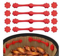 WUISOLQP Aimants Puissants pour Papier Cuisson Air Fryer, 12 PCS Aimants en Silicone pour Papier Air Fryer Ninja Cosori Phlips Panasonic, Accessoire Air Fryer pour Sécurise Papier (Rouge)