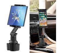 WUITIN Cup Holder Car Tablet Mot pour Car 360 Reglable 15 """" Long de support de 2 bras pour iPad Samsung Galaxy Tab / Z Fold 4/3 iPhone 15/14 / P