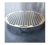WUJIHE 1 pièce avec pieds - Petit filet de barbecue japonais coréen SS304 rond hexagonal à trou carré - Grille de barbecue en maille filet pour poterie - Diamètre extérieur : 18 cm