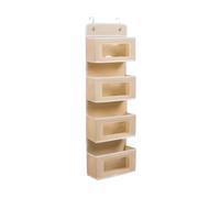 WUJIHE 1 sac de rangement à quatre couches en tissu à suspendre pour articles divers, sous-vêtements, chaussettes (beige)