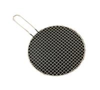 WUJIHE Grille ronde en acier inoxydable 304 de qualité alimentaire pour barbecue avec poignée de 10 cm (35 cm)