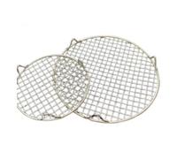 WUJIHE Grille ronde en acier inoxydable pour barbecue, camping, randonnée, extérieur - 50 cm