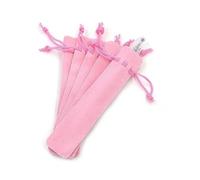 WUJIHE Lot de 10 trousses à stylos en velours épais double face en peluche pour fournitures scolaires de bureau (rose)