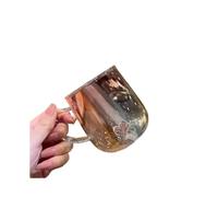 WUJIHE Lot de 2 tasses à café 3D en verre transparent dégradé d'amour pour couple de lait, jus de fruits, pour femme, bureau, après-midi, goûter, 400 ml (rose)