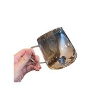 WUJIHE Lot de 2 tasses à café en verre transparent dégradé d'amour 3D pour couple de lait, jus de fruits, pour femme, bureau, après-midi, goûter, 400 ml (bleu)