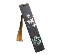 WUJIHE Marque-page en bois peint de style chinois - Marque de pagination rétro sculptée en ébène - Fournitures de papeterie pour étudiants (02)