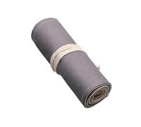 WUJIHE Trousse à crayons pour fournitures scolaires - Trousse en toile pour stylos - Rouleau de maquillage - Pinceaux cosmétiques - Fournitures de bureau - Gris - 24 trous