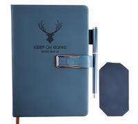 Wukemaoyi Petit Carnet de Notes de Poche A5, 180 Feuilles / 360 Pages | Carnets Lignés, Papier 80 g/m², Couverture Rigide en PU, pour école, travail, croquis, 148 x 213 mm, vert + trousse, stylo
