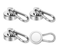 Wukong 22KG Crochets Aimantés Puissants, 25mm Aimant Néodyme Patère Magnétique, 4 Pièces Crochets Magnétiques, Petit Aimant Puissant pour Bateaux de Croisière, Réfrigérateurs