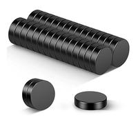 Wukong 30 Pièce Noirs Aimants en Néodyme, 10x3mm Petits Aimant Frigo Aimant pour Tableau Blanc, Réfrigérateur, Artisanat, Tableau Magnétique et Projet de Bricolage