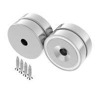 Wukong 4 Pièces N52 Aimants Pot avec alésage de Compteur avec vis de Fixation,Force de Traction Super puissante 32KG pour la Tenue,l'amélioration de l'habitat, les projets de bricolage